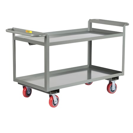 Little Giant Double Handled Heavy-Duty Shelf Truck, Lip Edge Shelves, 24"X48" GL-2448-6PY-2H